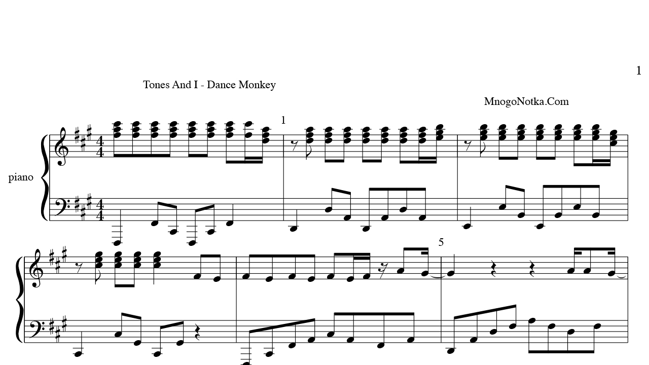 Песня tones dance. Dance Monkey Ноты для фортепиано. Tones and i - Dance Monkey Ноты. Ноты для фортепиано Danse Monke. Ноты Dance Monkey для пианино.