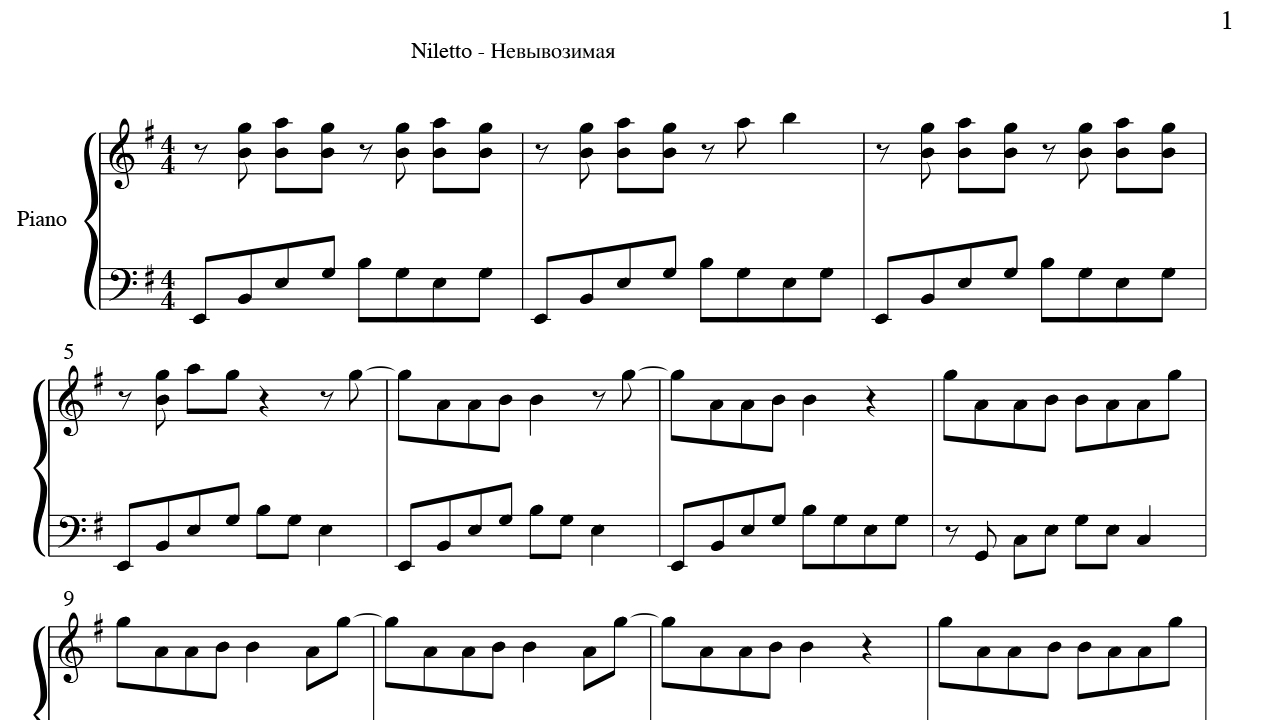 Песня любимка niletto текст. Ноты для фортепиано любимка NILETTO. Нилетто любимка Ноты для фортепиано. NILETTO Невывозимая. Ноты песня любимка для пианино нилетто.